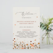 Herfst Wildflower Garden Floral Boho Wedding Progr (Staand voorkant)