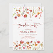 Herfst Wildflower Garden Party 1e verjaardag Kaart (Voorkant)