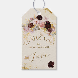 Herfst Wildflower Goud Bloemen Baby Meisje Douche Cadeaulabel