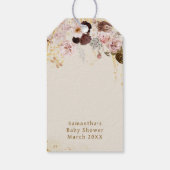 Herfst Wildflower Goud Bloemen Baby Meisje Douche Cadeaulabel (Achterkant)