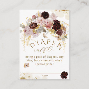 Herfst Wildflower Goud Bloemen Baby Meisje Douche Informatiekaartje