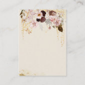 Herfst Wildflower Goud Bloemen Baby Meisje Douche Informatiekaartje (Achterkant)