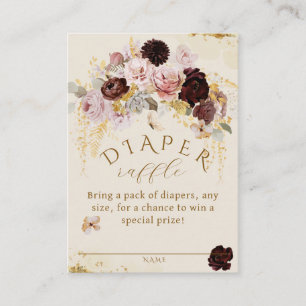 Herfst Wildflower Goud Bloemen Baby Meisje Douche Informatiekaartje