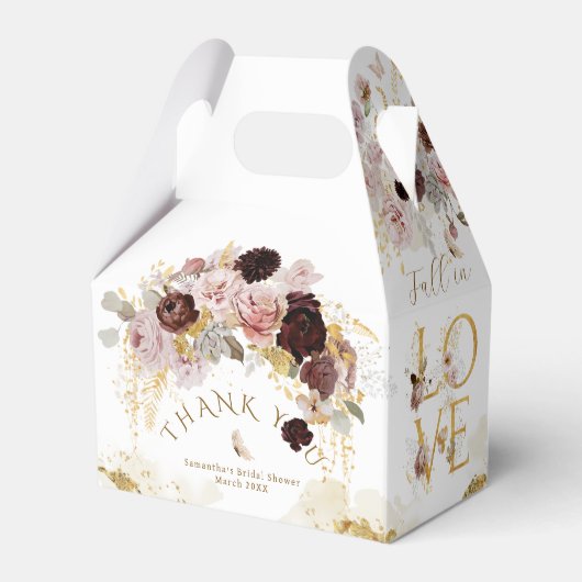 Herfst Wildflower Goud Bloemen Vrijgezellenfeest Bedankdoosjes (Achterkant)