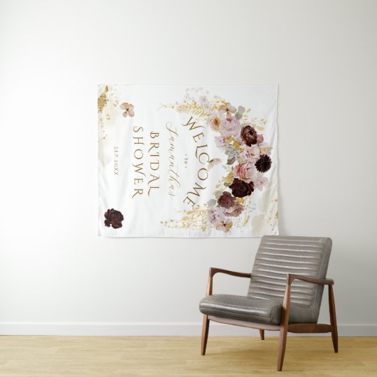 Herfst Wildflower Goud Bloemen Vrijgezellenfeest Wandkleed (In Situ (horizontaal))