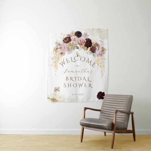 Herfst Wildflower Goud Bloemen Vrijgezellenfeest Wandkleed (In situ)