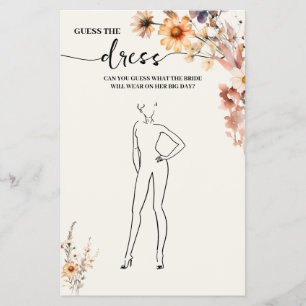 Herfst Wildflower Guess de Dress Shower Game Kaart