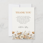 Herfst Wildflower Herfst Baby shower Dank u kaart (Voorkant)