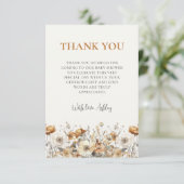 Herfst Wildflower Herfst Baby shower Dank u kaart (Staand voorkant)