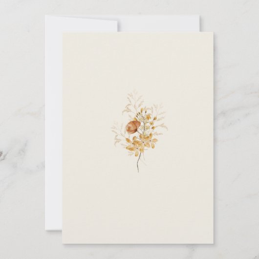 Herfst Wildflower Herfst Baby shower Kaart (Achterkant)