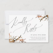 Herfst Wildflower | Horizontale QR-Code RSVP-kaart RSVP Kaartje (Voorkant)