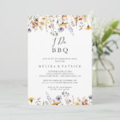 Herfst Wildflower Ik doe BBQ Engagement Party Kaart (Staand voorkant)