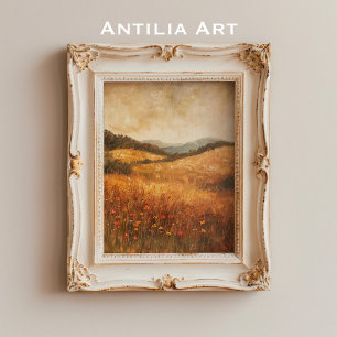herfst Wildflower Landlandschap Poster