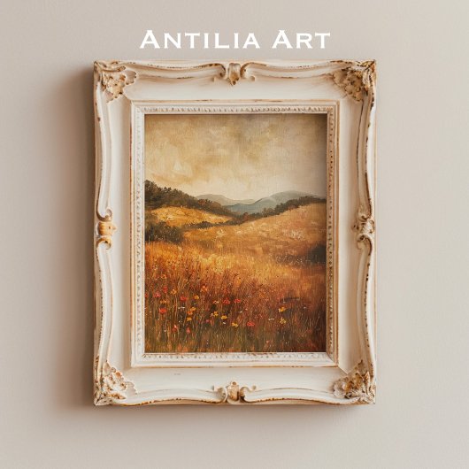 herfst Wildflower Landlandschap Poster