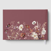 Herfst Wildflower Mauve bruiloft Gastenboek (Achterkant)