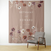 Herfst Wildflower Meadow Taupe Huwelijk Achtergron Wandkleed (In situ)