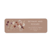 Herfst Wildflower Meadow Taupe Wedding Etiket (Voorkant)