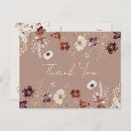 Herfst Wildflower Meadow Wedding Dank u Briefkaart