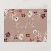 Herfst Wildflower Meadow Wedding Dank u Briefkaart (Voorkant)