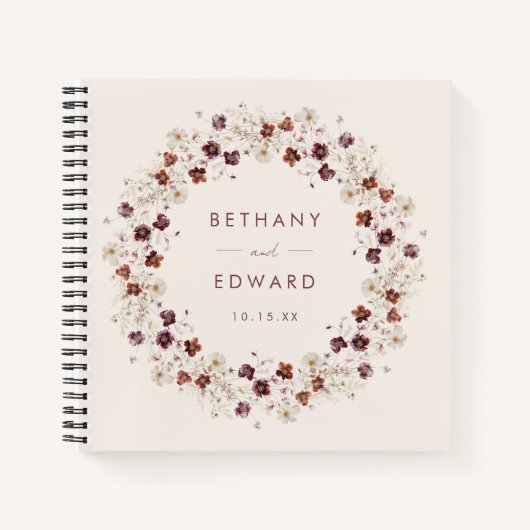 Herfst Wildflower Meadow Wedding Guestbook Notitieboek (Voorkant)