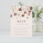 Herfst Wildflower Meadow Wedding RSVP Kaartje (Staand voorkant)