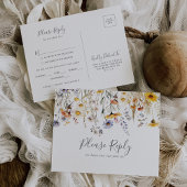 Herfst Wildflower Menu Keuze RSVP Briefkaart