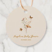 Herfst Wildflower Minimalistisch Elegant Baby show Bedankjes Labels (Achterkant)
