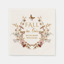 Herfst Wildflower Minimalistisch Elegant Baby show Servet