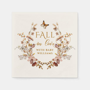 Herfst Wildflower Minimalistisch Elegant Baby show Servet