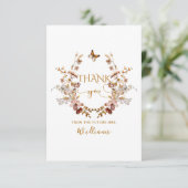 Herfst Wildflower Minimalistisch Elegant Vrijgezel Bedankkaart (Staand voorkant)