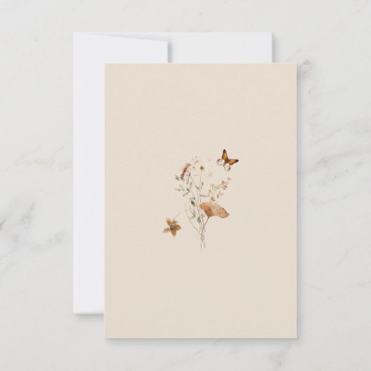 Herfst Wildflower Minimalistisch Elegant Vrijgezel Bedankkaart (Achterkant)