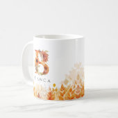 Herfst Wildflower Monogram Initiaal Letter B Koffiemok (Voorkant links)