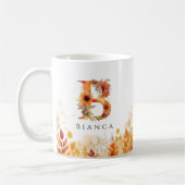 Herfst Wildflower Monogram Initiaal Letter B Koffiemok (Links)