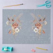 Herfst Wildflower Pampas Grass Dusty Blue-ontkoppe Tissuepapier (Craft)