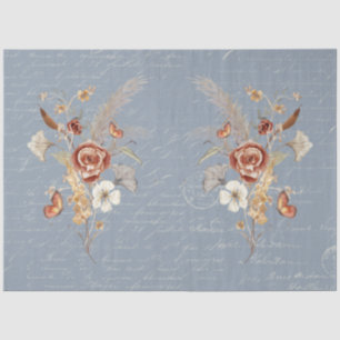 Herfst Wildflower Pampas Grass Dusty Blue-ontkoppe Tissuepapier