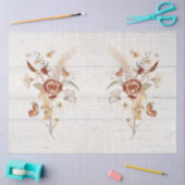 Herfst Wildflower Pampas Grass Rustic Wood Ontvlec Tissuepapier (Craft)