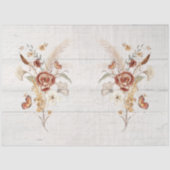 Herfst Wildflower Pampas Grass Rustic Wood Ontvlec Tissuepapier (Voorkant)