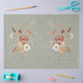 Herfst Wildflower Pampas Grass Sage Green Decoupag Tissuepapier (Craft)