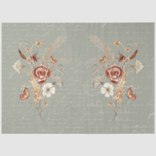 Herfst Wildflower Pampas Grass Sage Green Decoupag Tissuepapier