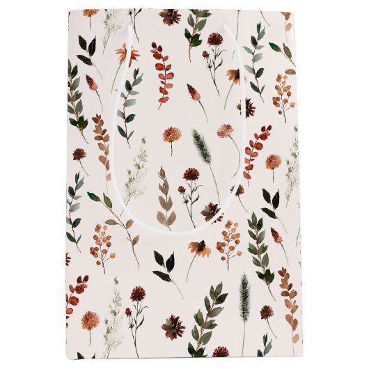 Herfst Wildflower Pattern Medium Cadeauzakje (Voorkant)