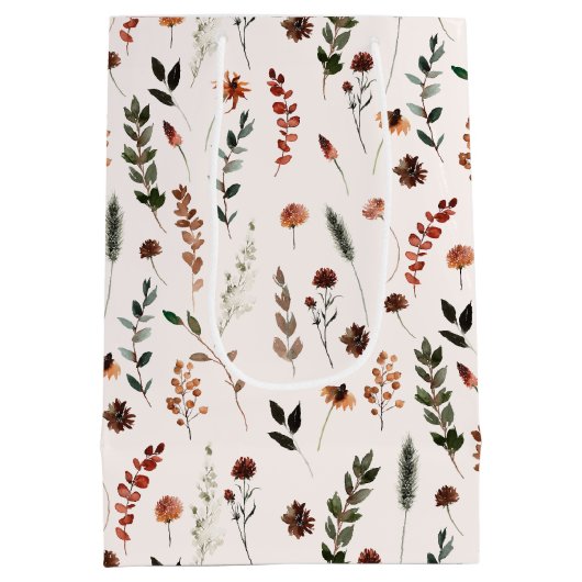 Herfst Wildflower Pattern Medium Cadeauzakje (Achterkant)