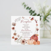 Herfst Wildflower Pompoen is op weg naar Baby show Kaart (Staand voorkant)