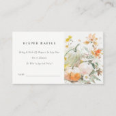 Herfst Wildflower Pompoen Luier Raffle Baby shower Informatiekaartje (Voorkant)