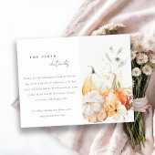 Herfst Wildflower Pompoen Waterverf bruiloft Detai Informatiekaartje