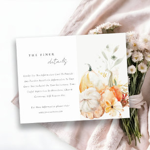 Herfst Wildflower Pompoen Waterverf bruiloft Detai Informatiekaartje