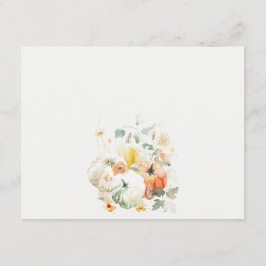 Herfst Wildflower Pompoen Waterverf bruiloft Detai Informatiekaartje (Achterkant)