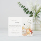 Herfst Wildflower Pompoen Waterverf bruiloft Detai Informatiekaartje (Staand voorkant)