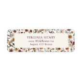 Herfst Wildflower Retouradreslabels Etiket (Voorkant)