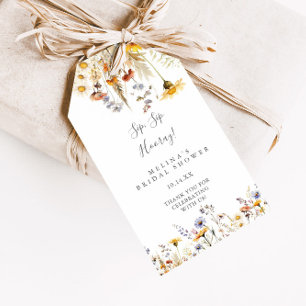 Herfst Wildflower Sip Hooray Vrijgezellenfeest Cadeaulabel