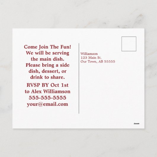 Herfst Wildflower Sluit je aan bij het Family Reun Feestdagenkaart (Achterkant)